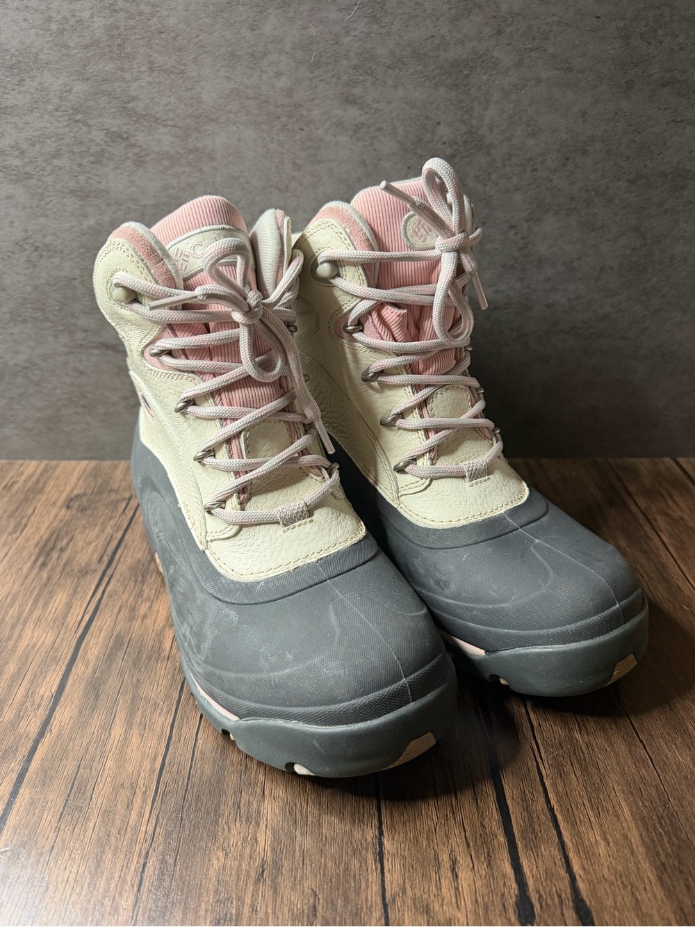 Columbia Bugabootoo Waterproof Winter Snow Boots Women's Size 9.5 Grey/Pink